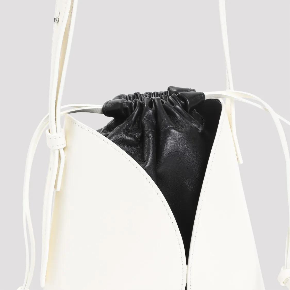 Jil Sander Shoppers Ellipse Crossbody Bag in crème