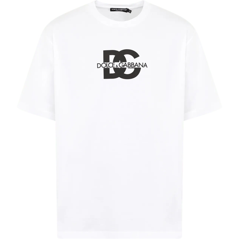 Dolce&Gabbana T-shirt Heren DG logo print T-Shirt Wit mehrfarbig