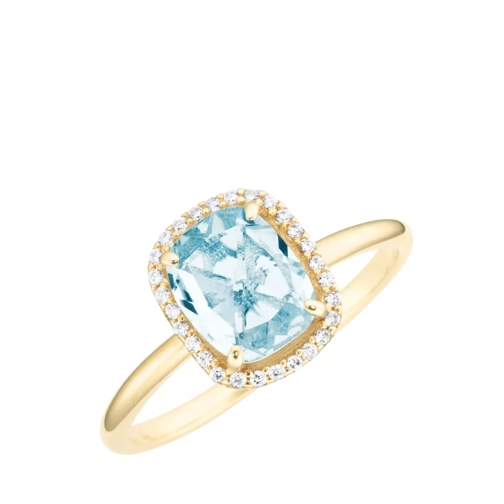BELORO Ring With 1 Blue Topaz Baguette Bague cocktail