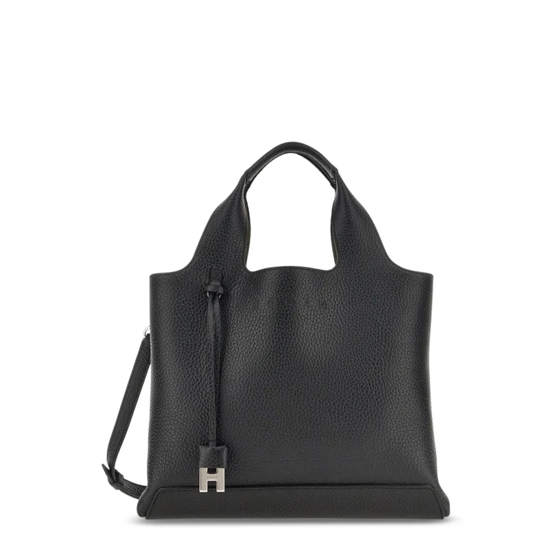 Hogan Fourre-tout Textured Leather Tote Bag Black