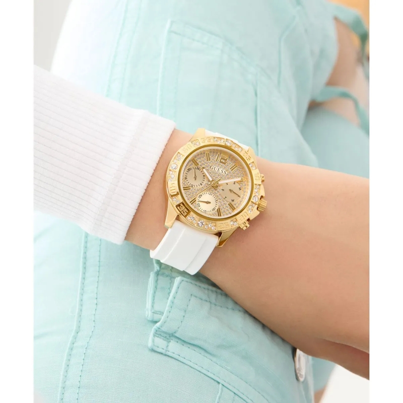 Guess Quarzuhr Quarz-Analoguhr Majesty weiss(Image 3)