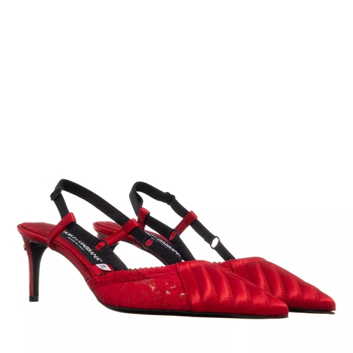 Dolce&Gabbana Corset-style Satin Slingbacks Red Pump