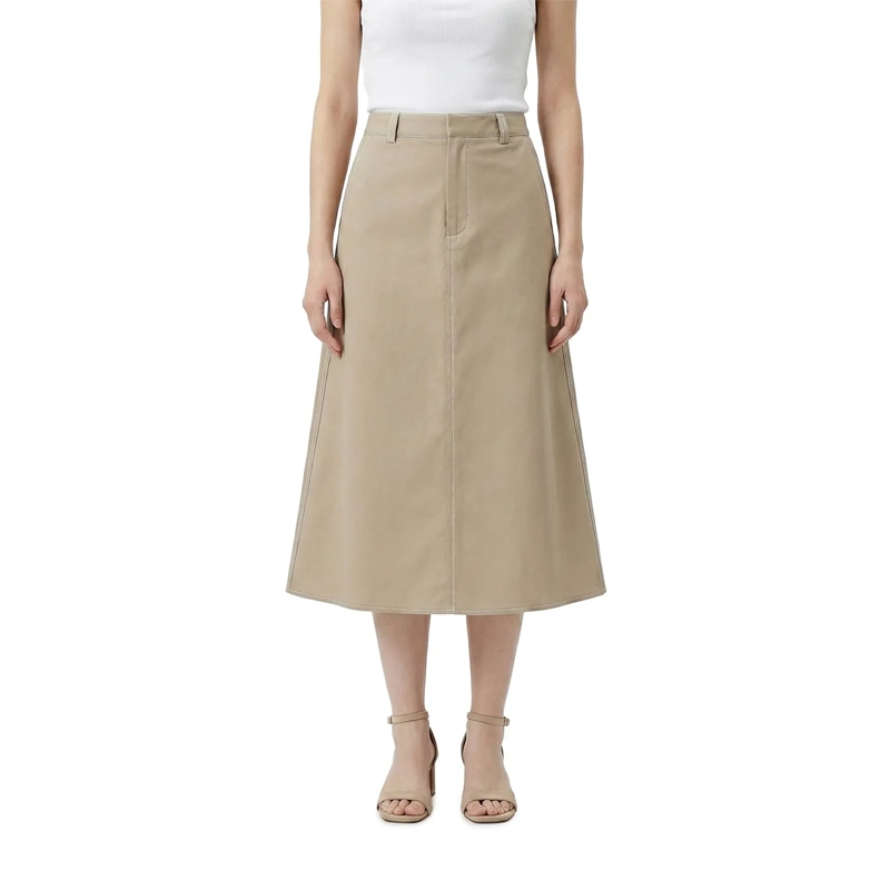 AMI Paris Maxirok Midirock aus Baumwolle braun(Image 2)