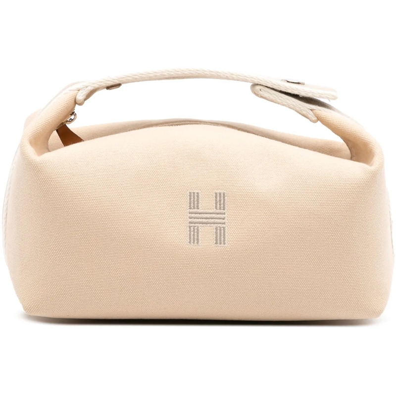 Hermès Nécessaire Small Canvas Bride A Brac Case braun