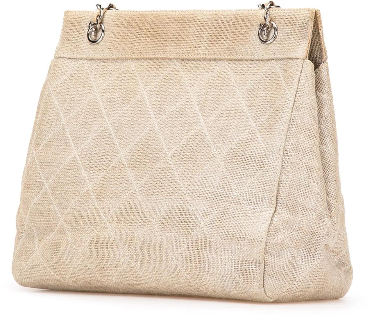 Thumbnail - Chanel Shopper - CC Stitched Linen Chain Tote - Gr. unisize - in Braun - für Damen