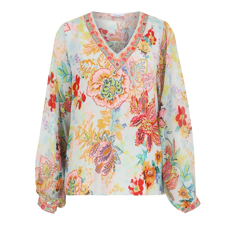 Princess goes Hollywood Bluse Bluse mit Schmucksteinen rot