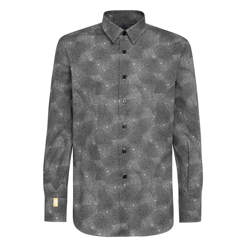 BILLIONAIRE Hemd Hemd Slim Fit Mit Schmucksteinen schwarz