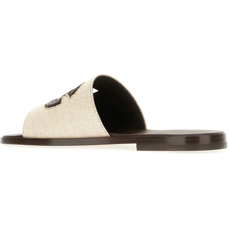 Dolce&Gabbana Hausschuhe Dolce&gabbana Two-tone leather and fabric slippers mehrfarbig(Image 3)