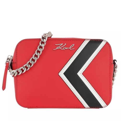 Karl Lagerfeld K/Stripes Camera Bag Red Crossbody Bag