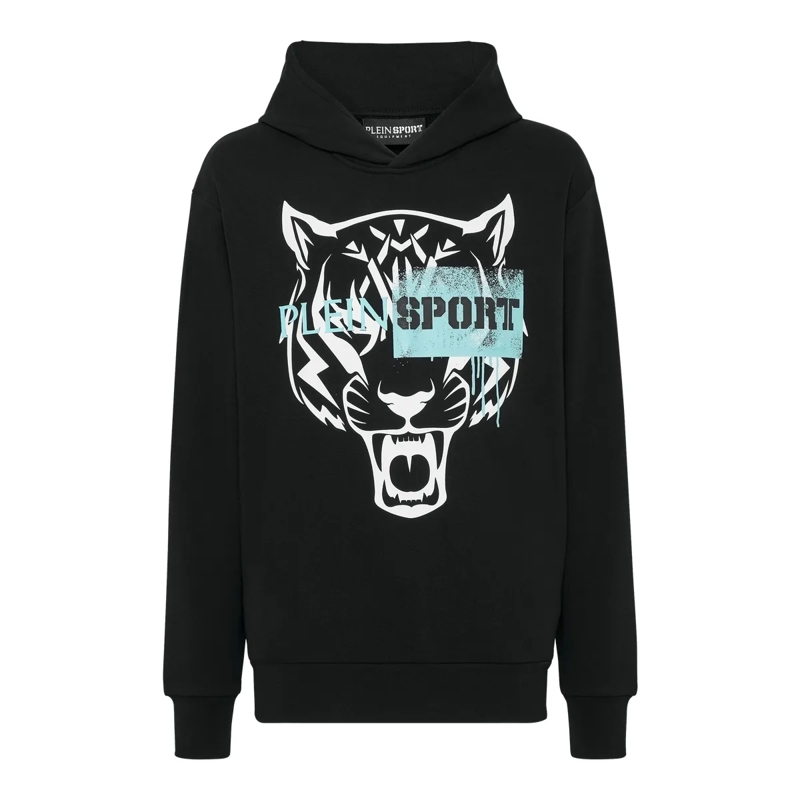Plein Sport Top Hoodie Tiger schwarz
