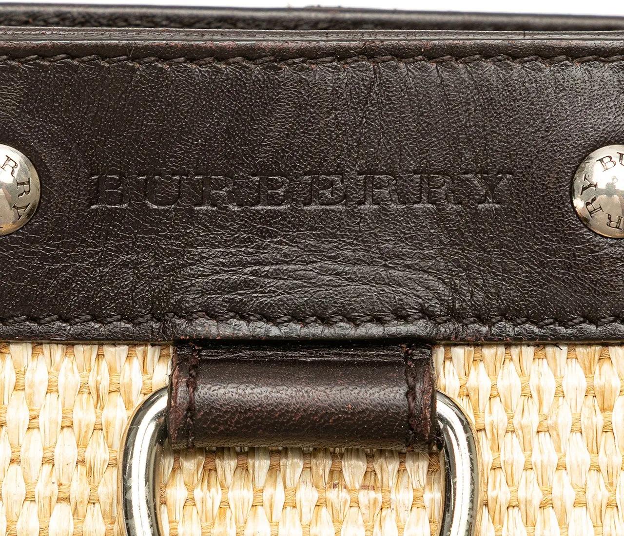 Thumbnail - Burberry Hobo Bags - Leather Trimmed Raffia Crossbody - Gr. unisize - in Braun - für Damen