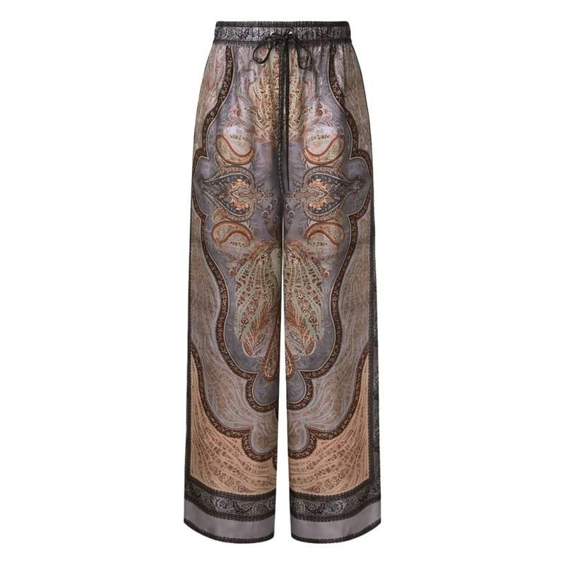 Zimmermann  Wide-Leg Trousers With Intricate Paisley Print Multicolor