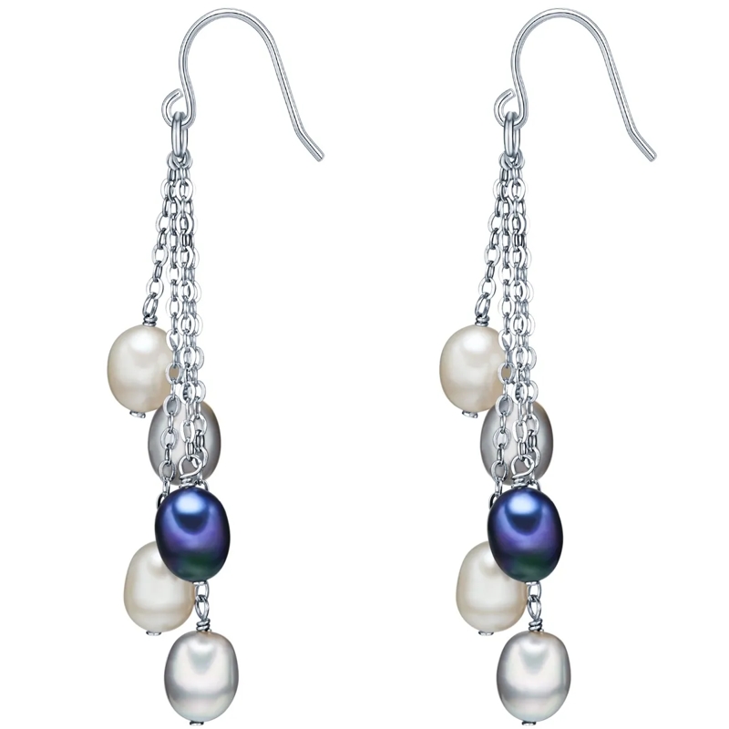 Valero Pearls Ohrhänger Sterling Silber Perlen-Ohrhänger Süßwasser-Zuchtpe silber(Image 3)