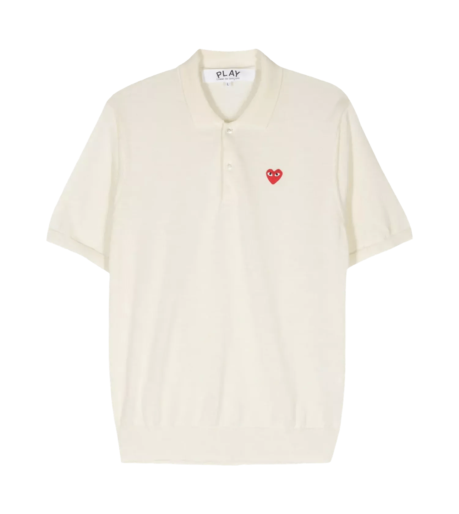 Comme des Garcons Play - Poloshirt mit Herz-Patch - Größe XL - white