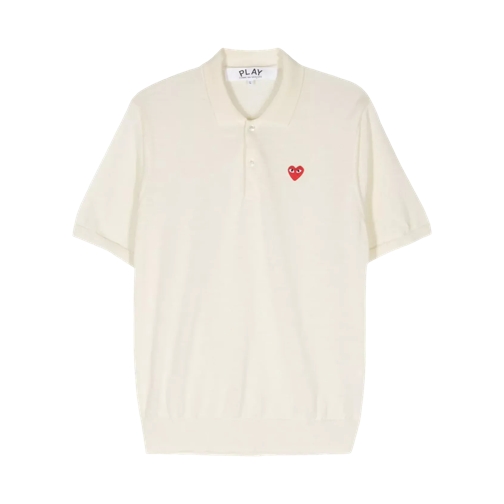 Comme des Garcons Play Poloshirt mit Herz-Patch white white 