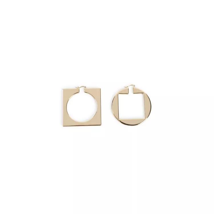 Jacquemus Ohrringe - Les Creoles Rond Carre Earring - Gr. unisize - in Gold - für Damen