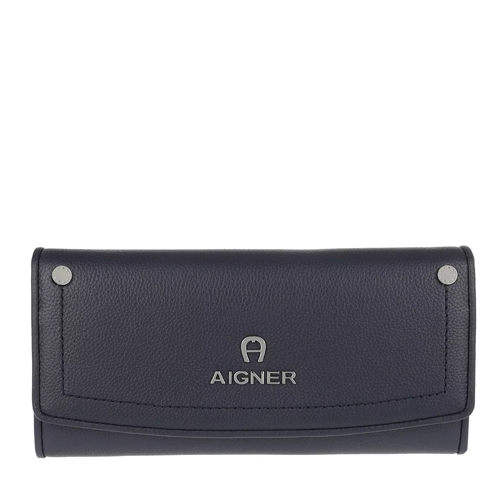 AIGNER Ava Wallet Logo Flap Marine Portemonnaie mit Überschlag