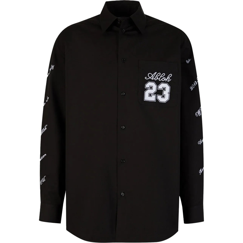 Off-White T-Shirt Embroidered Cotton Shirt schwarz
