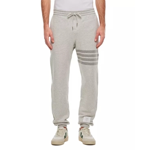 Thom Browne Classic 4 Bar Stripe Cotton Sweatpants Grey 
