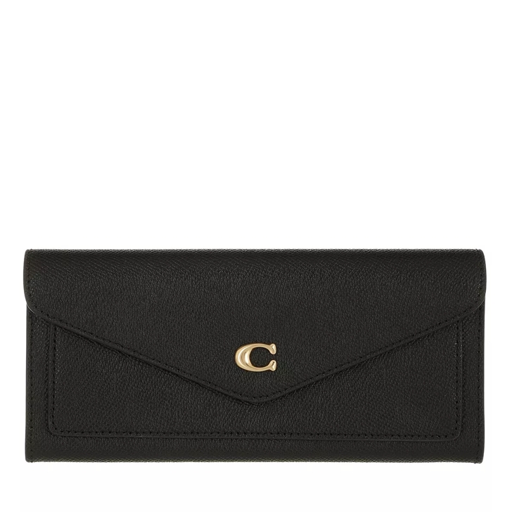 Coach Crossgrain Leather Wyn Soft Wallet Black Portemonnaie mit Uberschlag