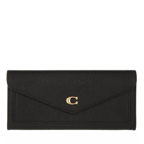 Coach Crossgrain Leather Wyn Soft Wallet Black Portemonnaie mit Überschlag