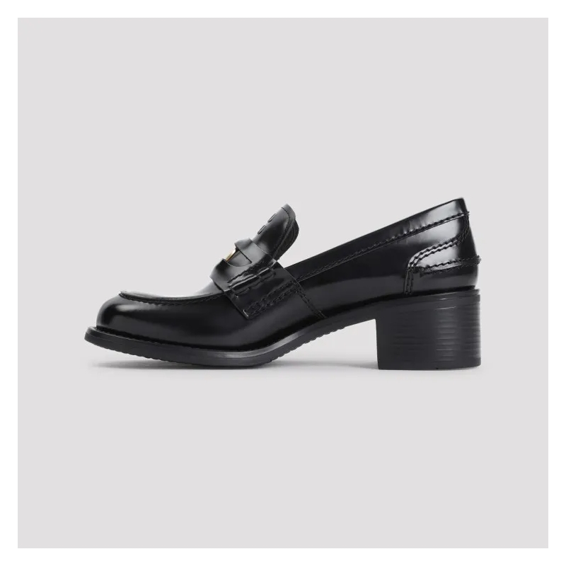 Miu Miu Loafer Black Calf Leather Loafers Black(Image 4)