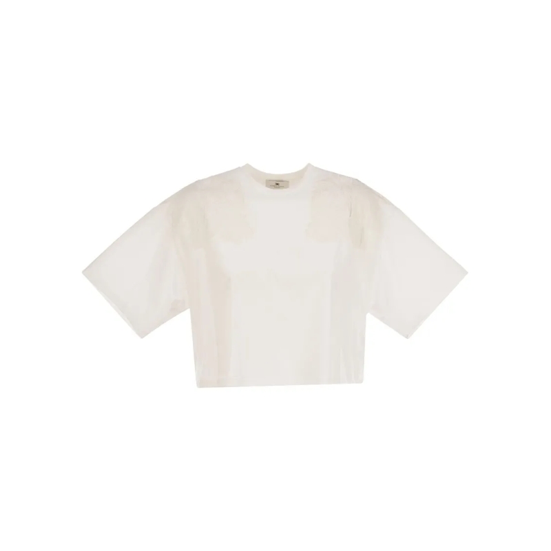 Elisabetta Franchi T-shirt Boxy Cut Jersey T-Shirt Neutrals