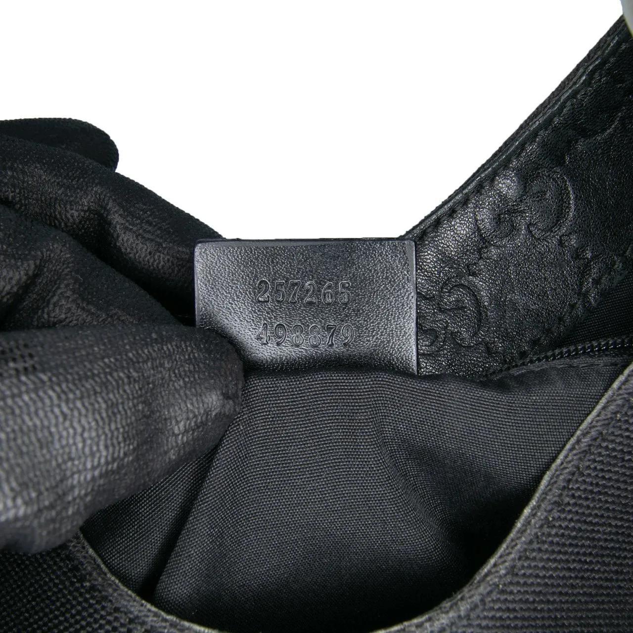 Thumbnail - Gucci Hobo Bags - Guccissima Trimmed Canvas Colbert Shoulder Bag - Gr. unisize - in Schwarz - für Damen