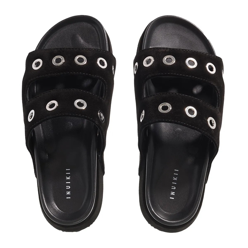 INUIKII Slides Suede Studs Black(Image 6)