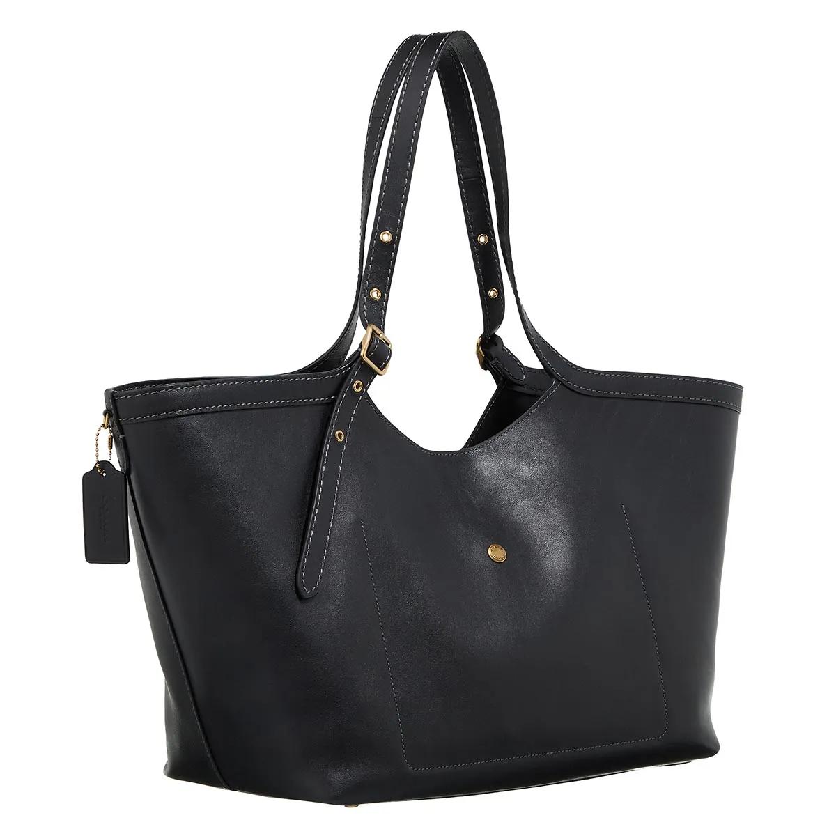 Coach Shoppers & Totes Natural Grain Leather Gramercy Tote in zwart