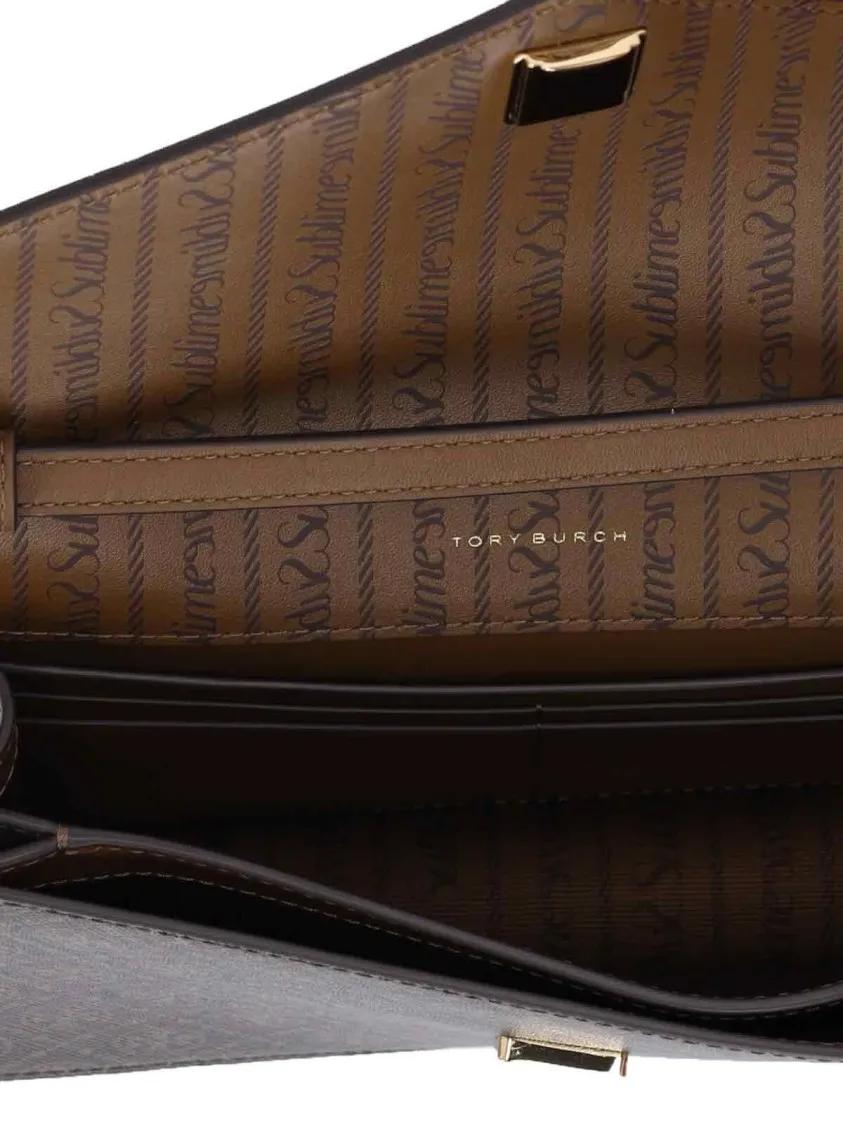 Thumbnail - Tory Burch Portemonnaie - T Monogram Wallet With Chain – Brown - Gr. unisize - in Braun - für Damen