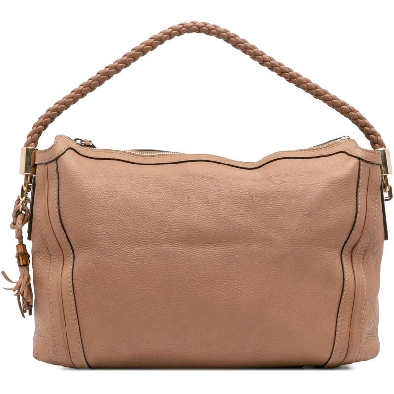 Gucci Schultertasche Medium Pebbled Calfskin Bella Shoulder Bag braun