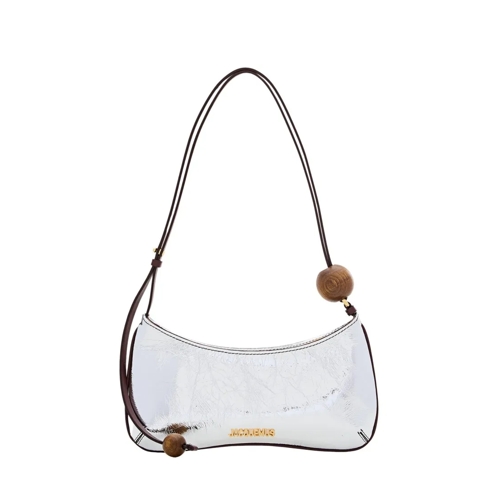 Jacquemus Le Bisou Perle Leather Shoulder Bag Silver Borsa a tracolla