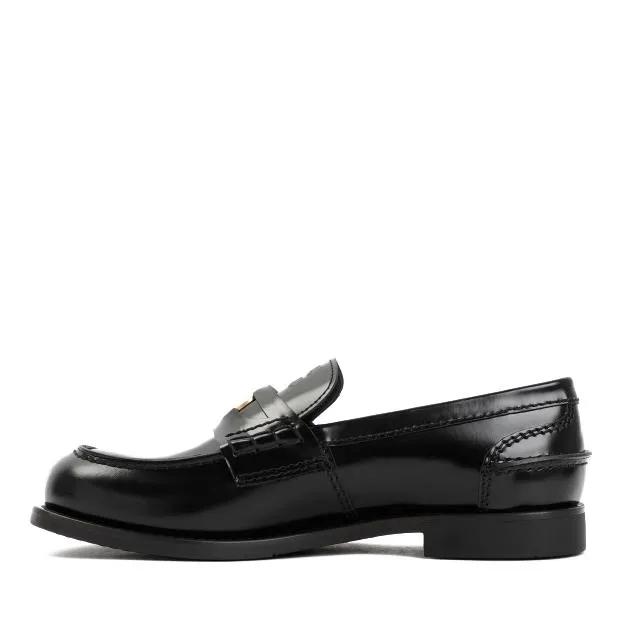 Thumbnail - Black Leather Slip-On Loafers - Gr. 37 (EU) - in Schwarz