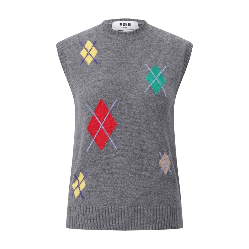 MSGM Trui Pullunder mit Karo-Design Gau