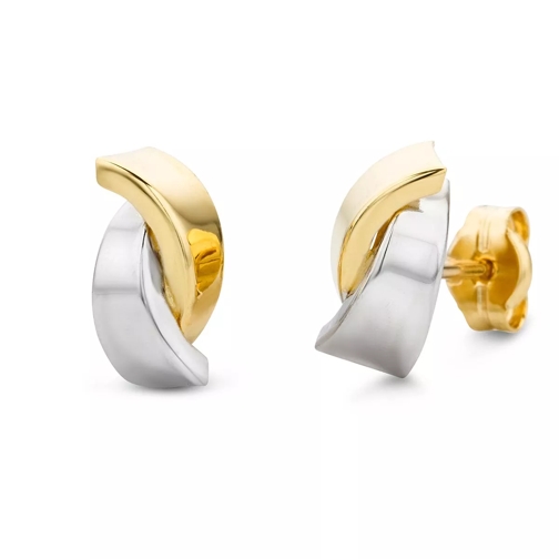 DIAMADA Earrings 14KT Bi Color Gold Stiftörhängen