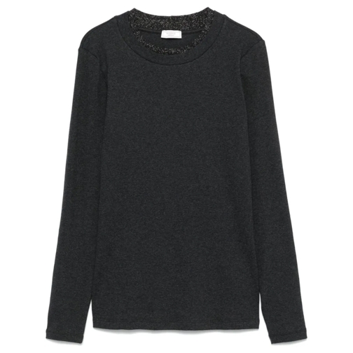 Peserico Pullover Fine-Ribbed Sweater Grey