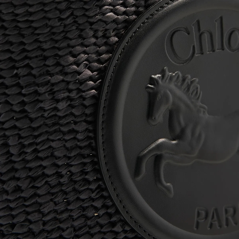 Chloé Schultertasche Raffia Shoulder Bag Black(Image 4)