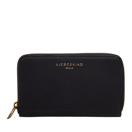 Liebeskind Berlin Hilla Kodiaq Sheep Black Portemonnaie mit Zip-Around-Reißverschluss