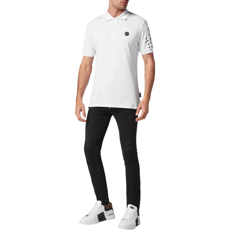 Philipp Plein Top Poloshirt Skull&Bones weiss(Image 5)