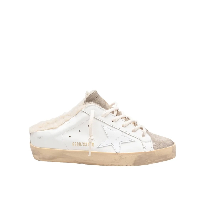 Golden Goose Low-Top-Sneaker Sneakers Super Star Leather Sabot White And Taupe White