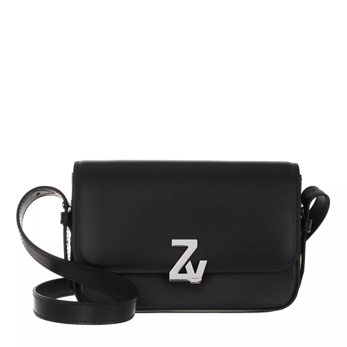 Zadig & Voltaire Initiale Le Mini Calfskin Noir Silver Mini sac