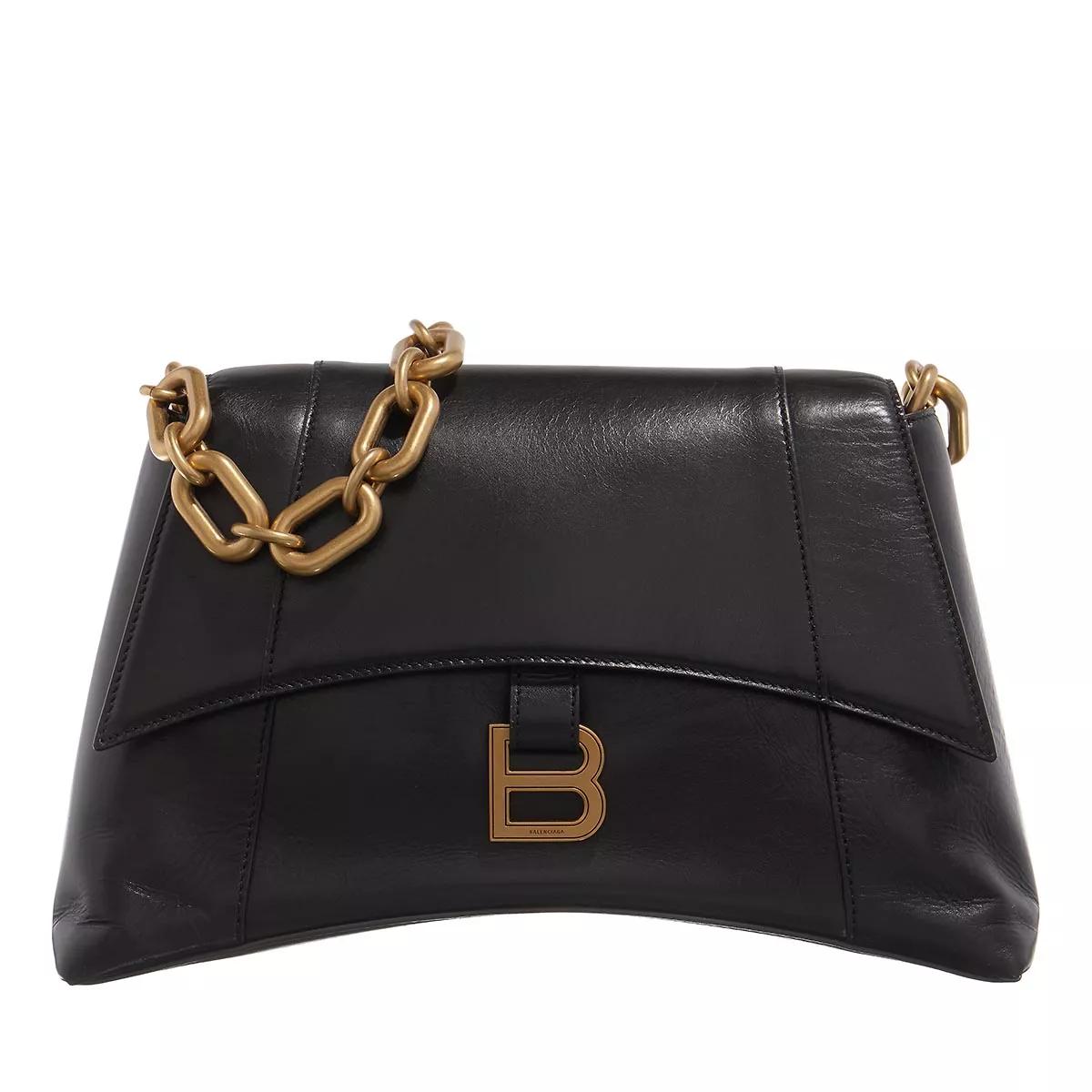 Balenciaga Downtown Shoulder Bag Calfskin Black Crossbody Bag