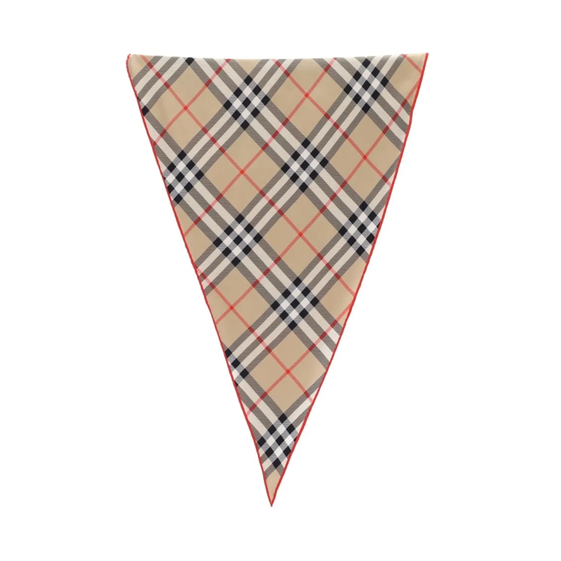 Burberry Lichtgewicht Sjaal "Check" Scarf In Beige Mulberry Silk Neutrals