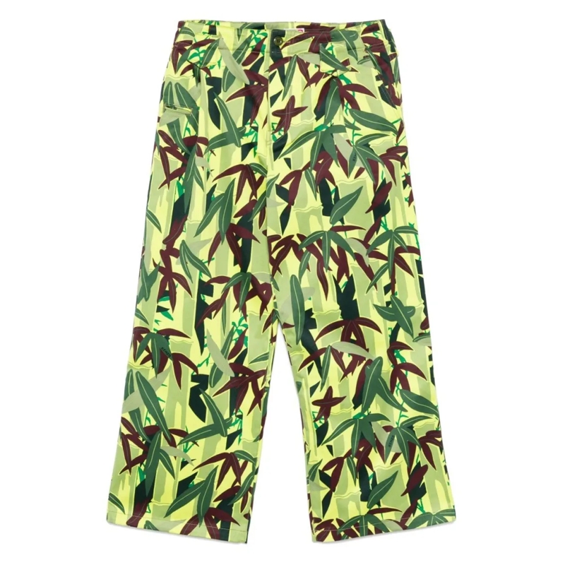 Kenzo Anzugshose Wide-Leg Trousers With Concealed Fly Gold