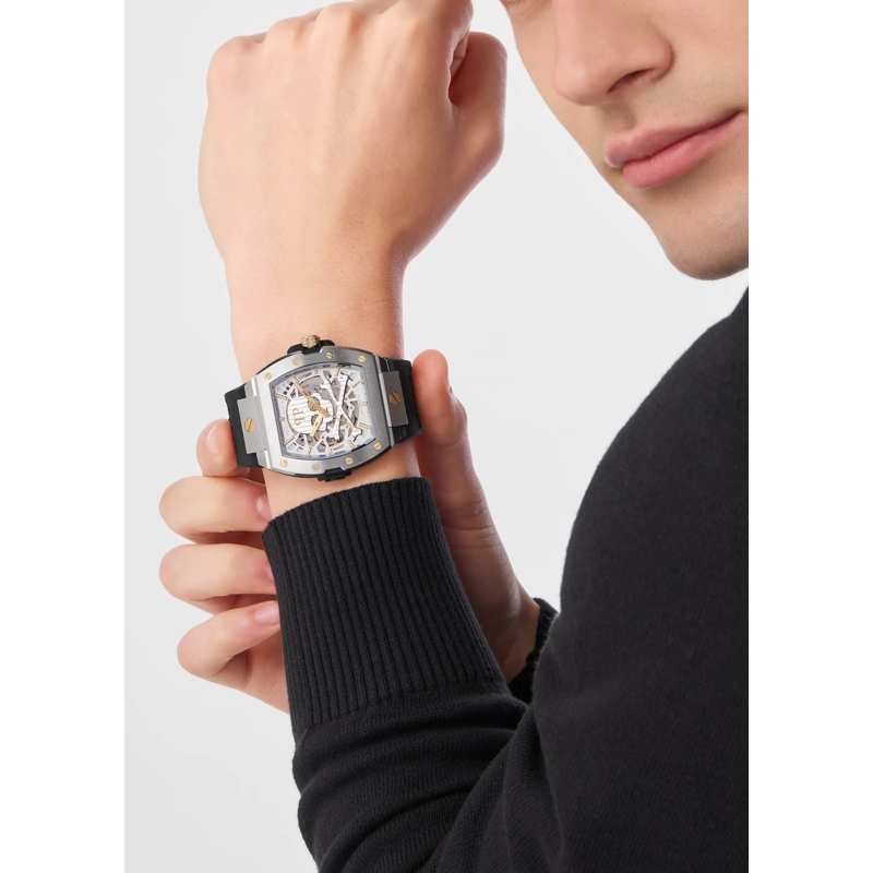 Philipp Plein Quarzuhr Quarz-Analoguhr The $Keleton 2.0 schwarz(Image 4)