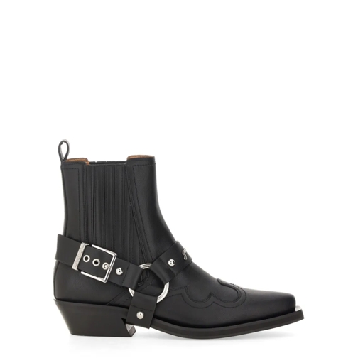 GANNI Stiefel Stivale Chelsea Western Fitted Black