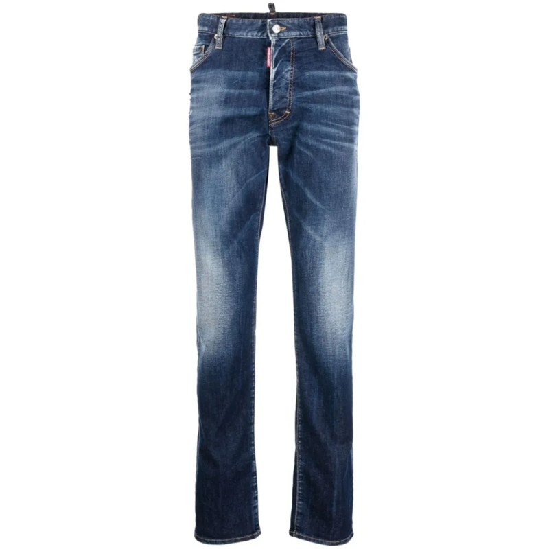 Dsquared2 Jeans Indigo Blue Stretch-Cotton Denim Trousers Grey