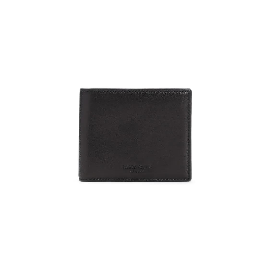 Giorgio Armani Portemonnaies - Black Lamb Leather Bi-Fold Wallet - Gr. unisize - in Schwarz - für Damen