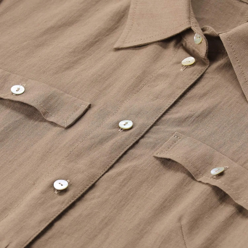 Riani Minikleid Midikleid aus Leinen braun(Image 3)